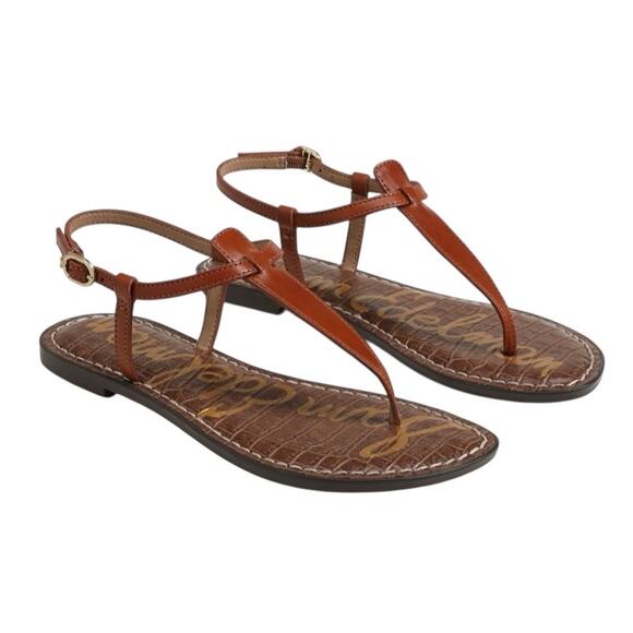 Sam Edelman Gigi Thong Sandals in Brown Leather Size 6.5 - Picture 1 of 6